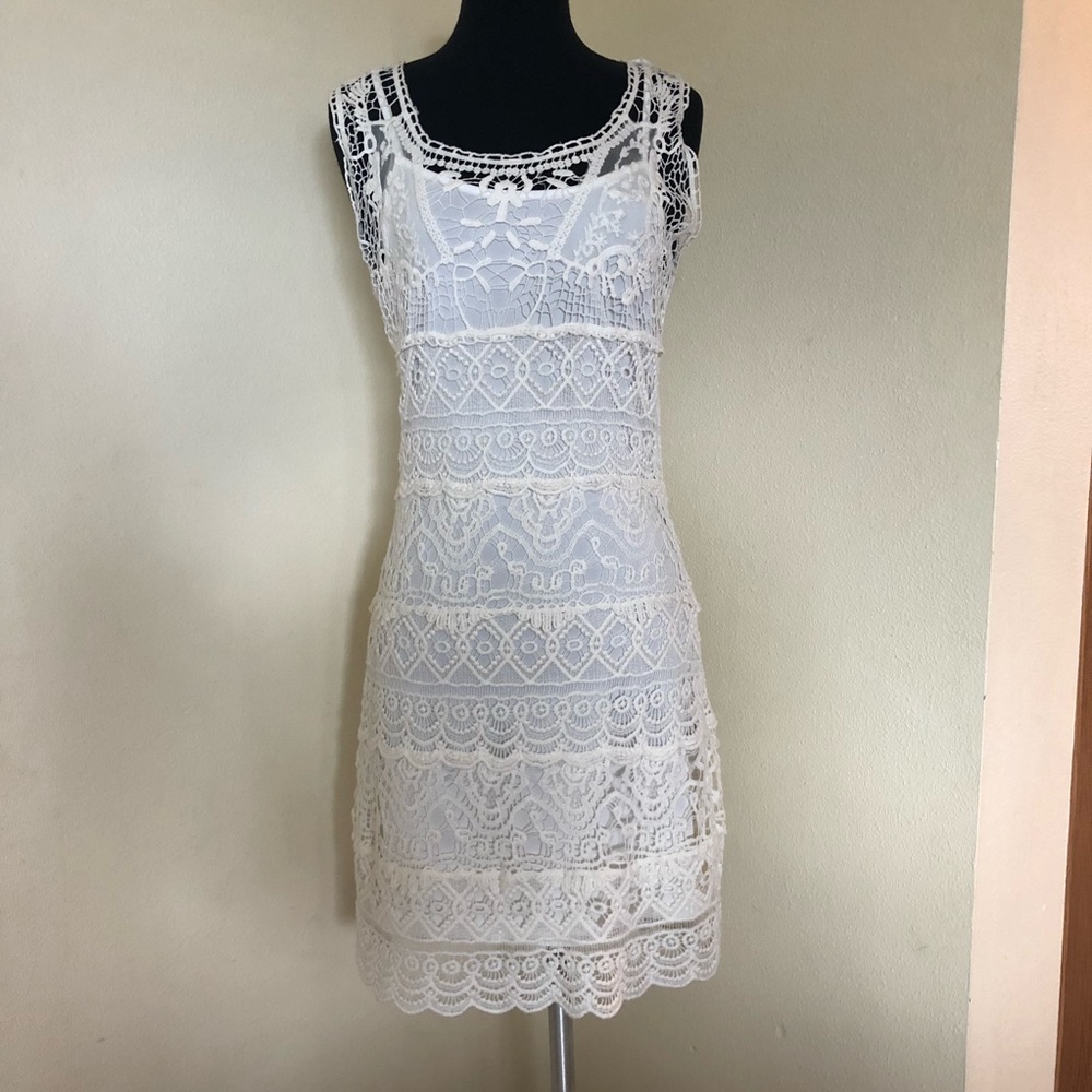 NWT Solitaire by ravikhosla Crochet Dress M